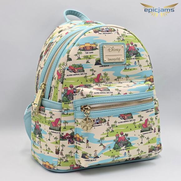 Loungefly Disney Lilo & Stitch Locations Allover Print Mini Backpack main image 2